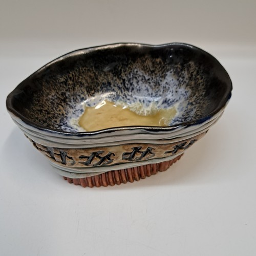 SL-495 Bowl, Porcelain Freeform Coil w/Stamped Band $70 at Hunter Wolff Gallery